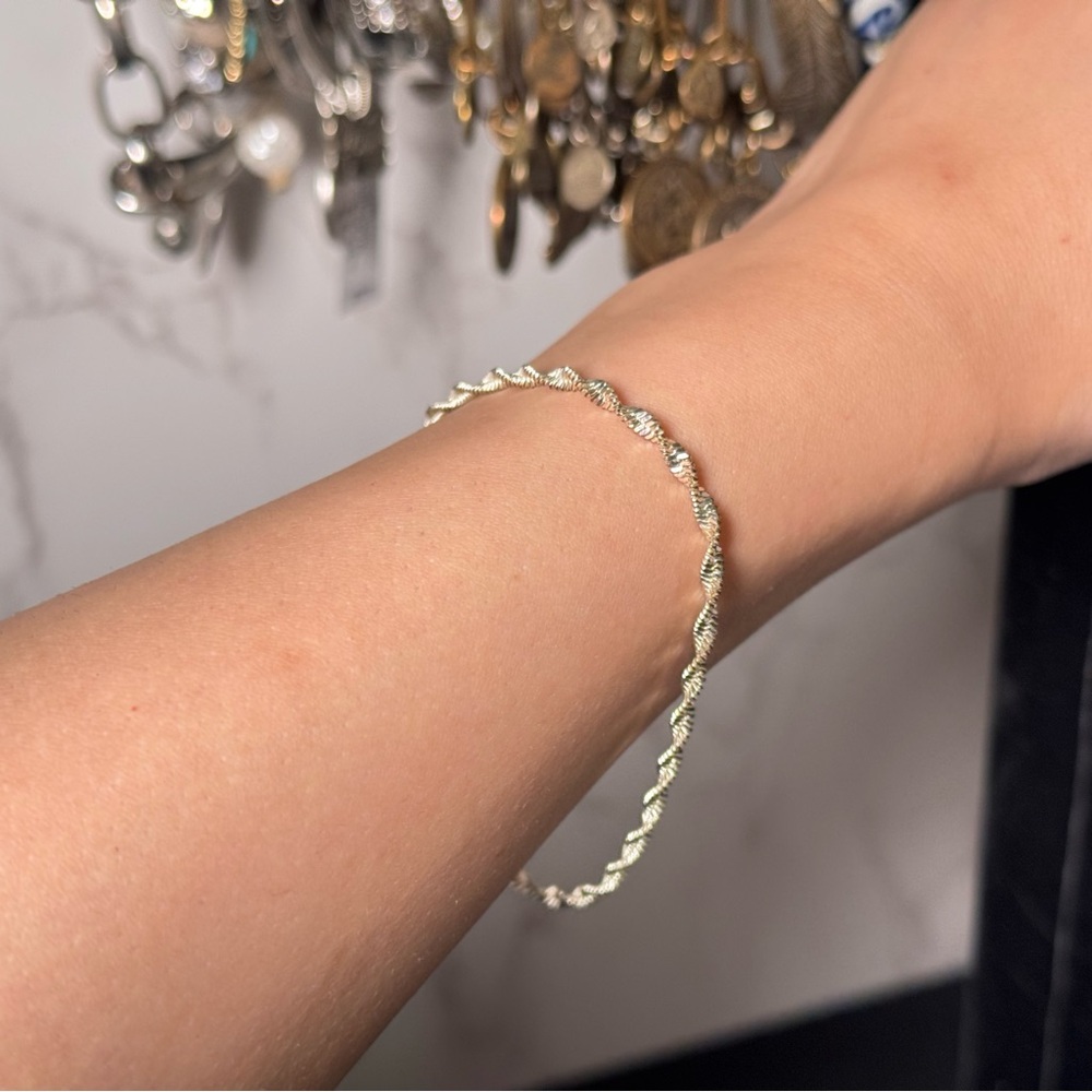 Twisted Silver Bracelet for Women